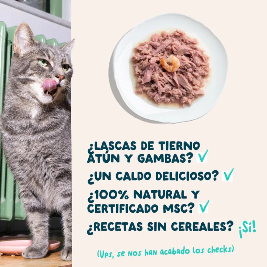 Edgard & Cooper Filetes de Atún y Gambas en Caldo lata para gatos