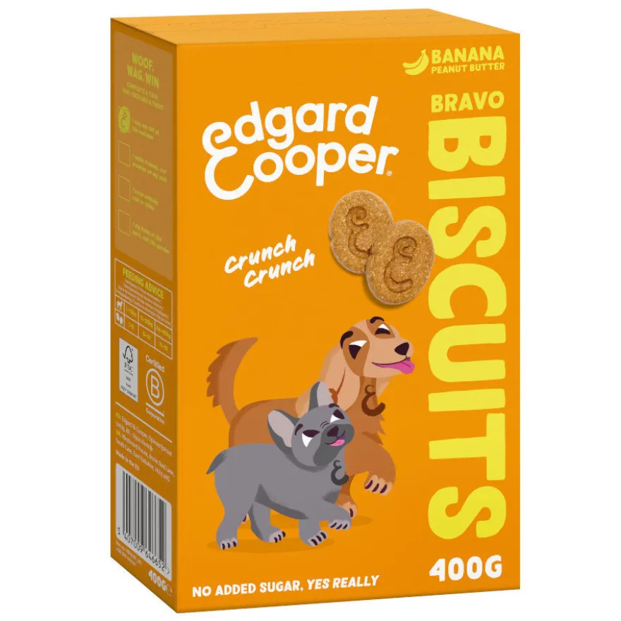 Edgard & Cooper Galletas de Plátano y Mantequilla de Cacahuete snack para perros