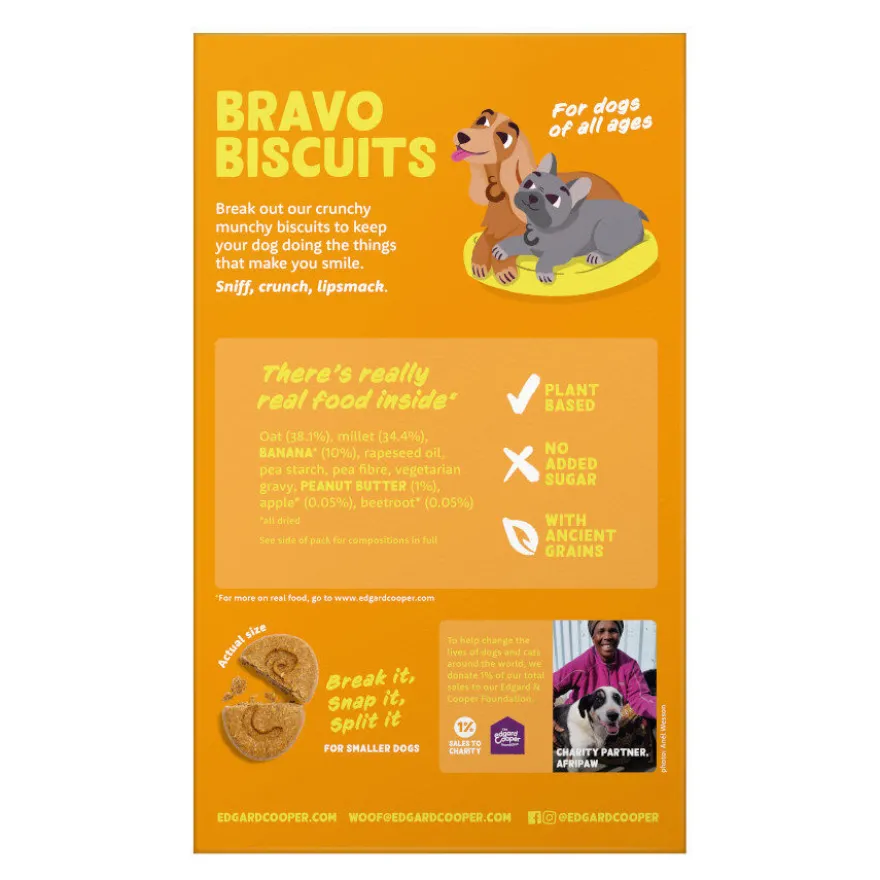 Edgard & Cooper Galletas de Plátano y Mantequilla de Cacahuete snack para perros