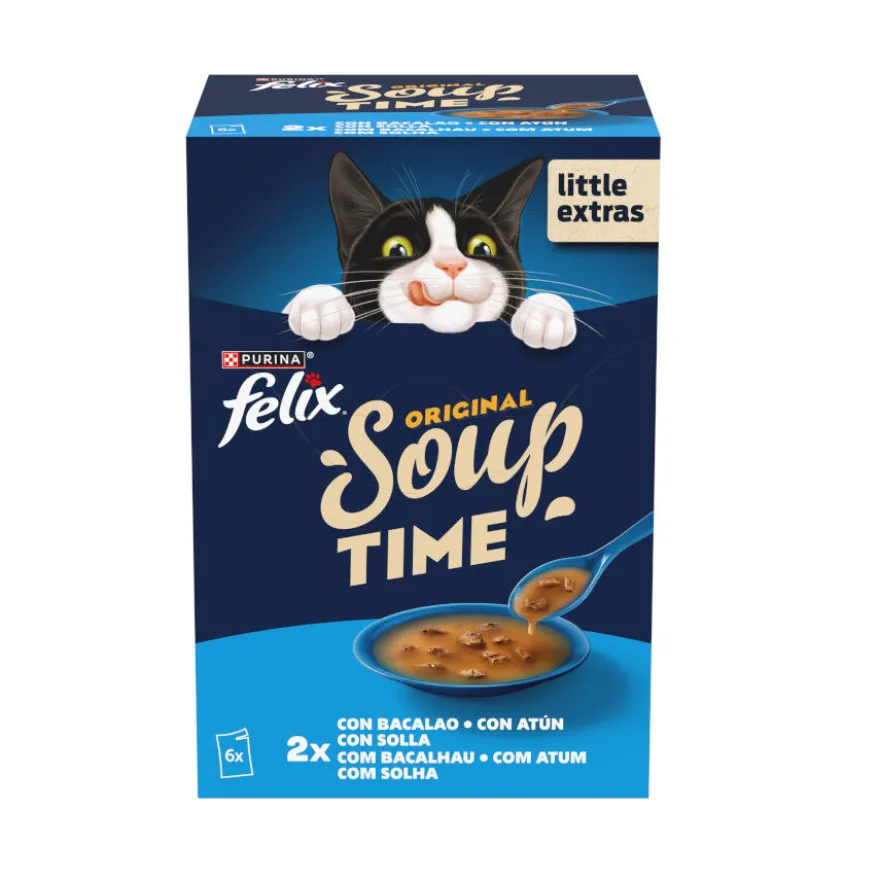 Felix Cat Sopa de Bacalao, Atún y Solla para gatos