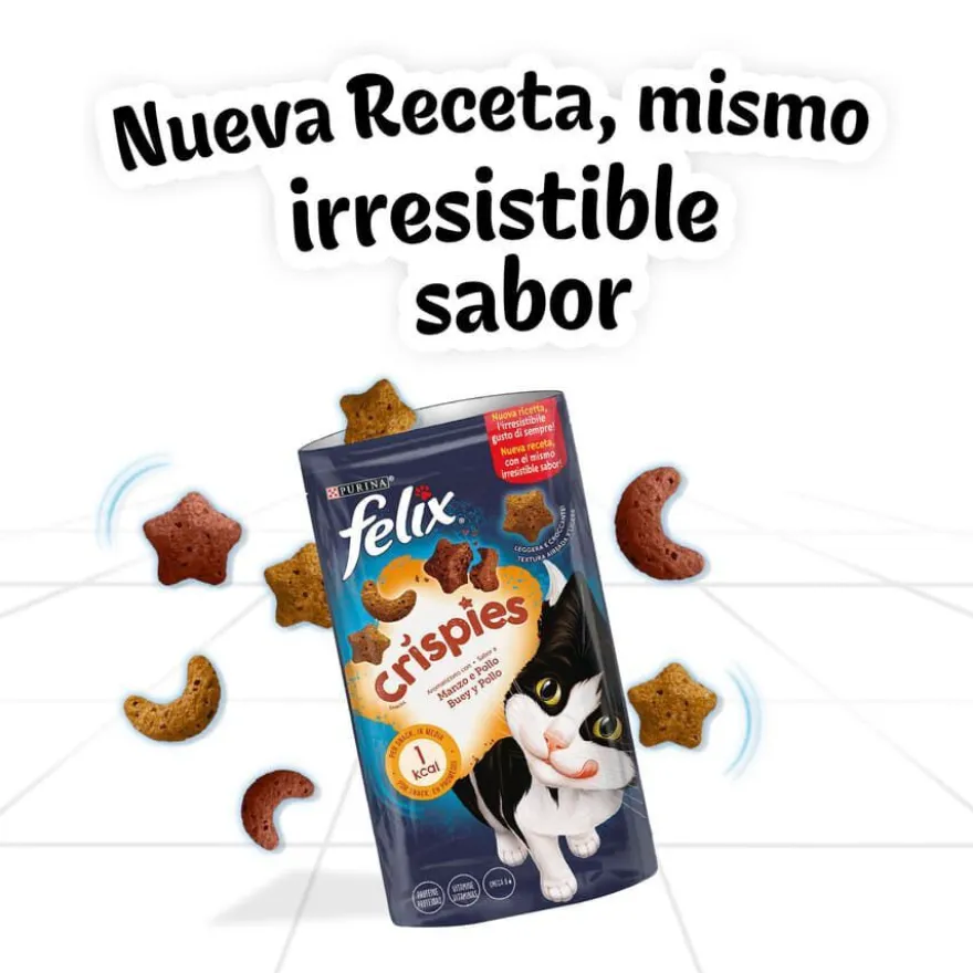 Felix Crispies Buey y Pollo Bocaditos para gatos