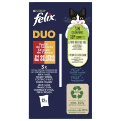 Felix Fantastic Duo Carne en Gelatina sobre para gatos
