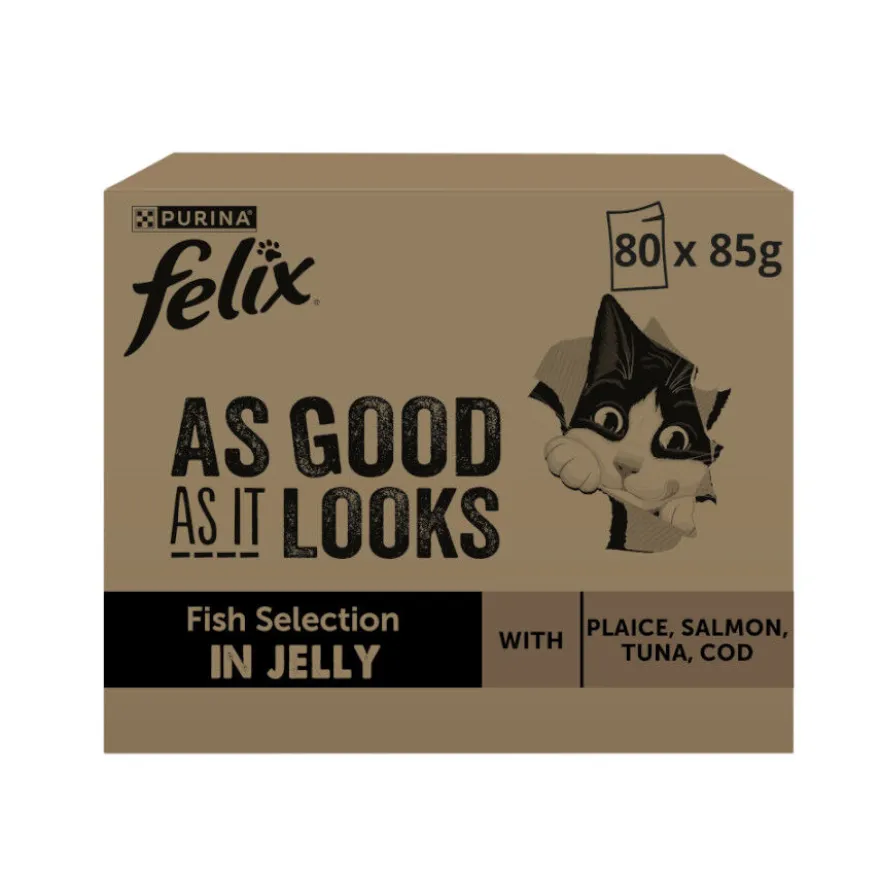 Felix Fantastic Festín del Mar sobres en gelatina para gatos