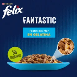 Felix Fantastic Festín del Mar sobres en gelatina para gatos