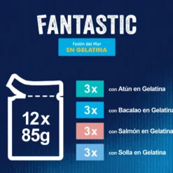 Felix Fantastic Festín del Mar sobres en gelatina para gatos