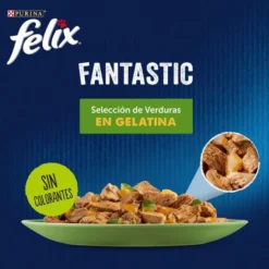 Felix Fantastic Selección de Verduras sobres en gelatina para gatos