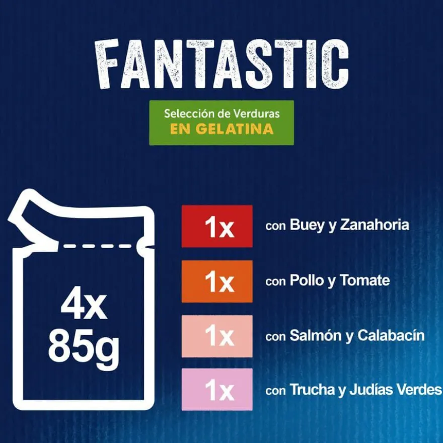 Felix Fantastic Selección de Verduras sobres en gelatina para gatos