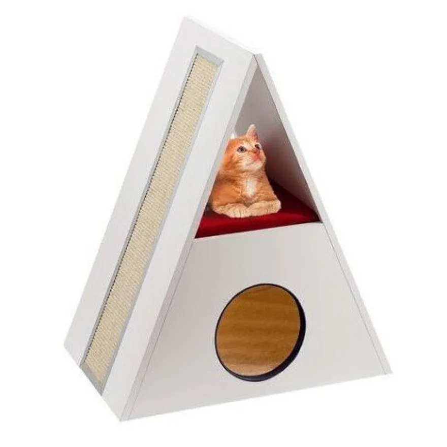 Ferplast Pirámide Merling Rascador con cama para gatos