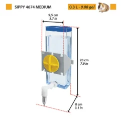 Ferplast Sippy Bebedero con Ventosa para roedores