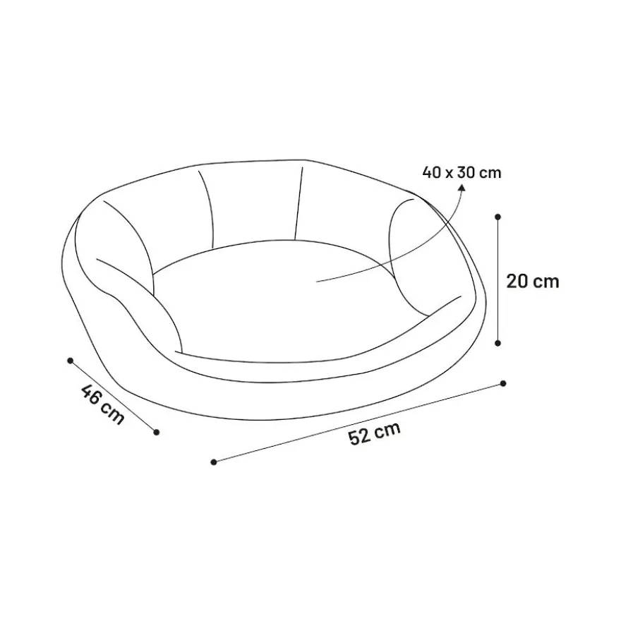 Flamingo Chips Rectángulo Beige cama cuna para perros