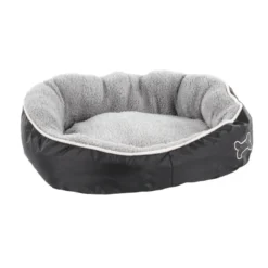 Flamingo Chips Rectángulo Gris cama cuna para perros