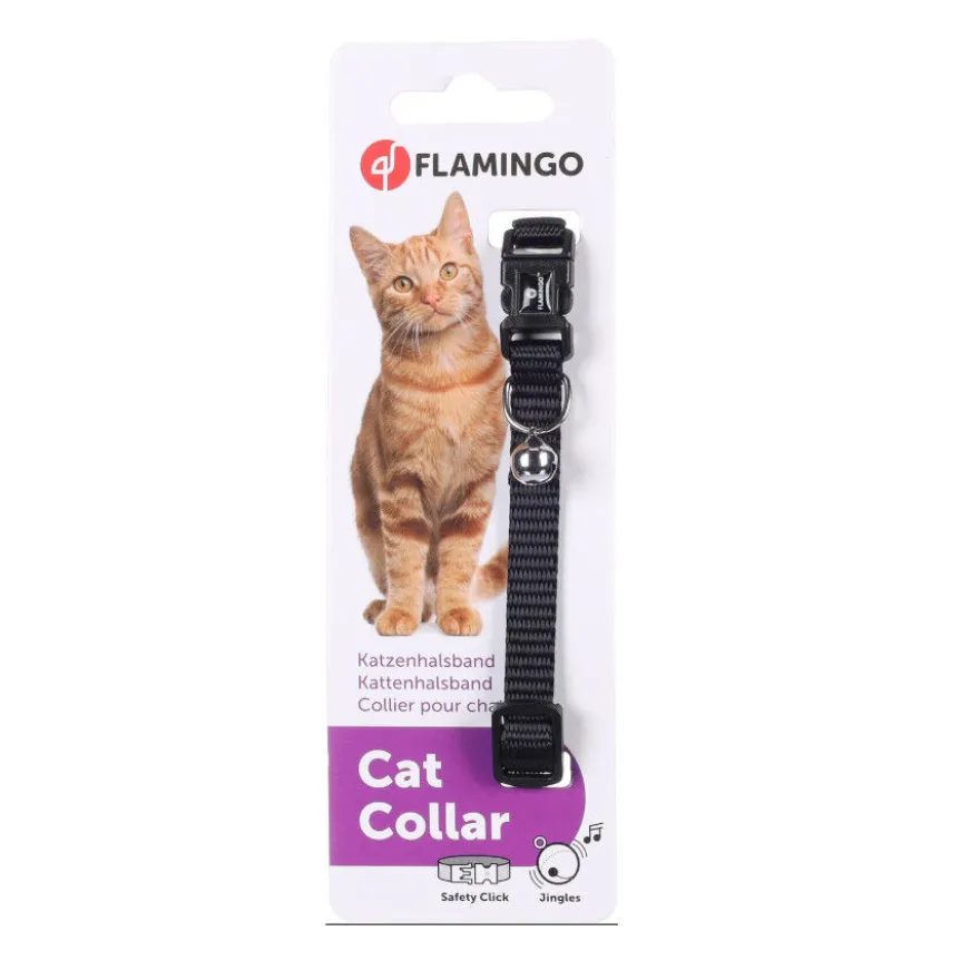 Flamingo Collar Ziggi Negro para gatos