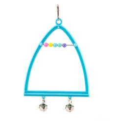 Flamingo Columpio Triangular con campanas para pájaros
