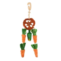 Flamingo Legou Rueda con Cuerda y Zanahoria Juguete Colgante para roedores