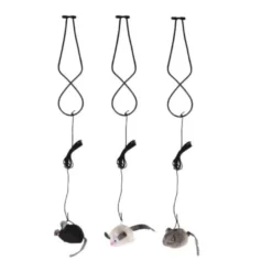 Flamingo Percha con Ratón de peluche para gatos