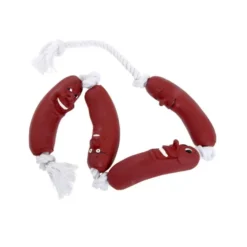 Flamingo Salchichas con cuerda juguete para perros