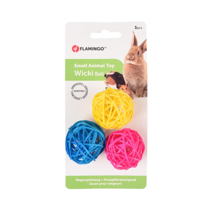 Flamingo Wicki Trío de Pelotas Juguete para roedores