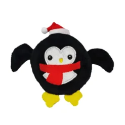 Flamingo Xmas Flat Round Pingüino juguete navideño para gatos