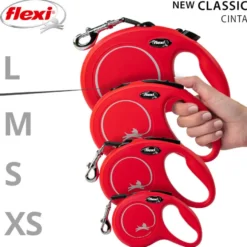 Flexi Classic Correa Extensible de Cinta Roja para perros