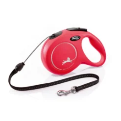 Flexi New Classic Correa de Cordón Extensible Roja para perros