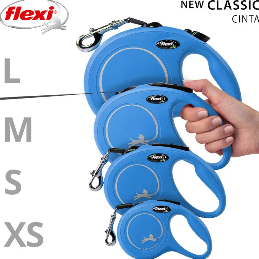 Flexi New Classic Correa Extensible Azul para perros