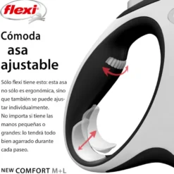 Flexi New Comfort Correa Extensible Gris para perros