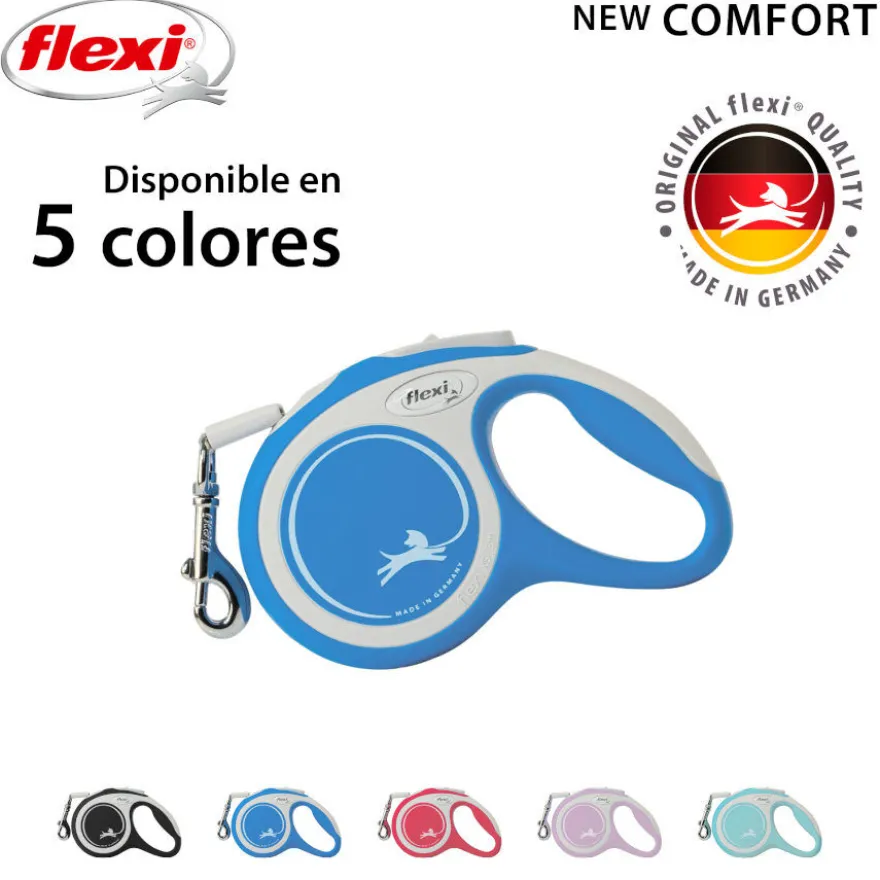 Flexi New Comfort Correa Extensible Azul Oscuro para perros