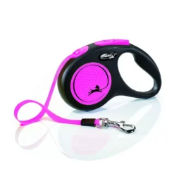 Flexi New Neon Correa Extensible rosa para perros