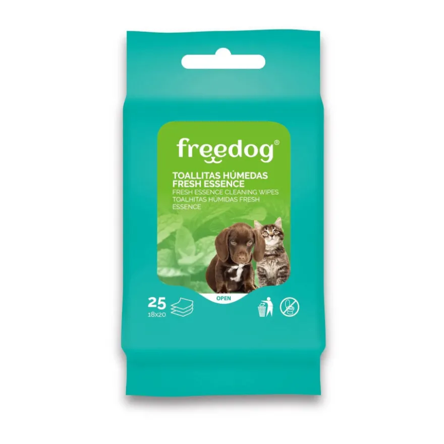 Freedog Fresh Essence Toallitas Húmedas con Aloe Vera para perros y gatos