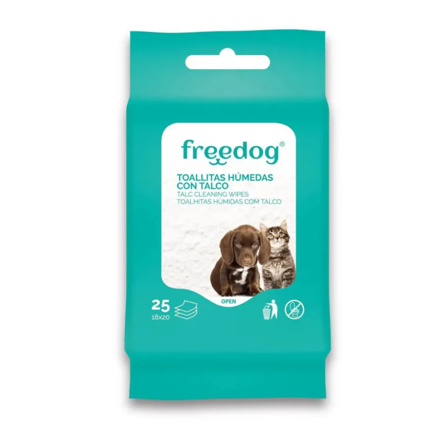 Freedog Toallitas Húmedas con Talco para perros y gatos