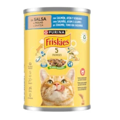 Friskies Adult Salmón y Atún en Salsa lata para gatos
