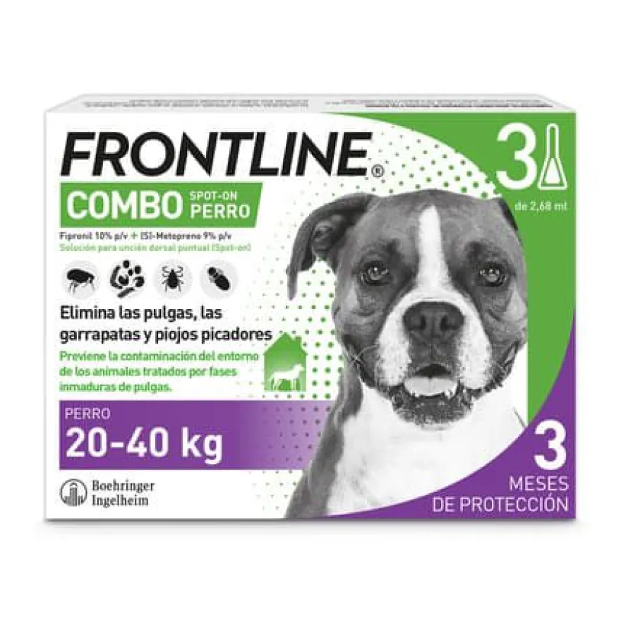 Frontline Spot On Combo Pipetas Antiparasitarias Perros 20 - 40 kg