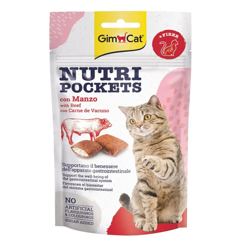 GimCat Bocaditos Nutri Pockets Buey para gatos