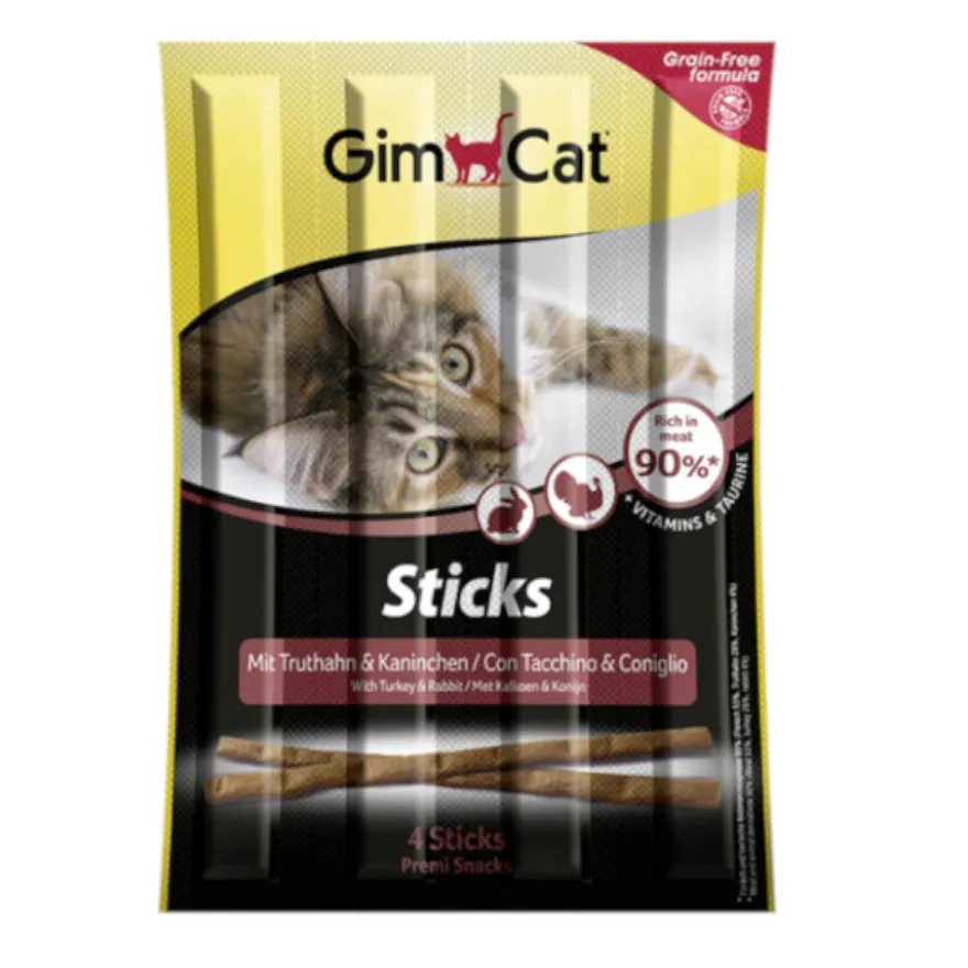 GimCat Palitos Pavo y Conejo para gatos