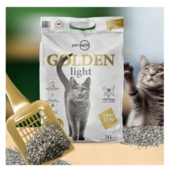 Golden Grey Light Arena Aglomerante para gatos