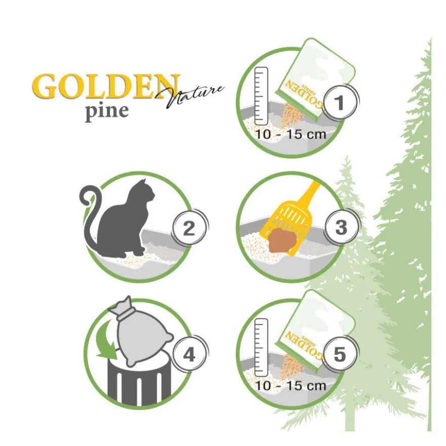 Golden Grey Pino Arena Aglomerante para gatos