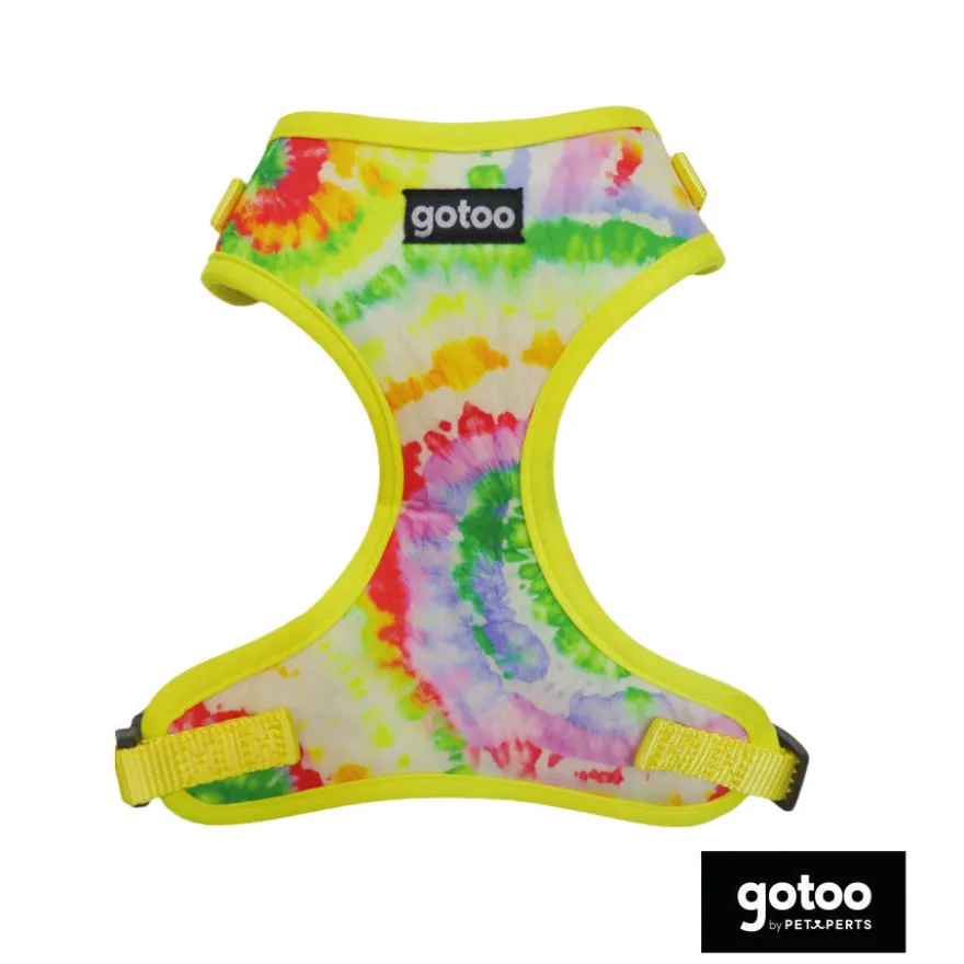 Gotoo Arnes ajustable estampado tie die amarillo para perro