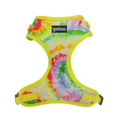 Gotoo Arnes ajustable estampado tie die amarillo para perro