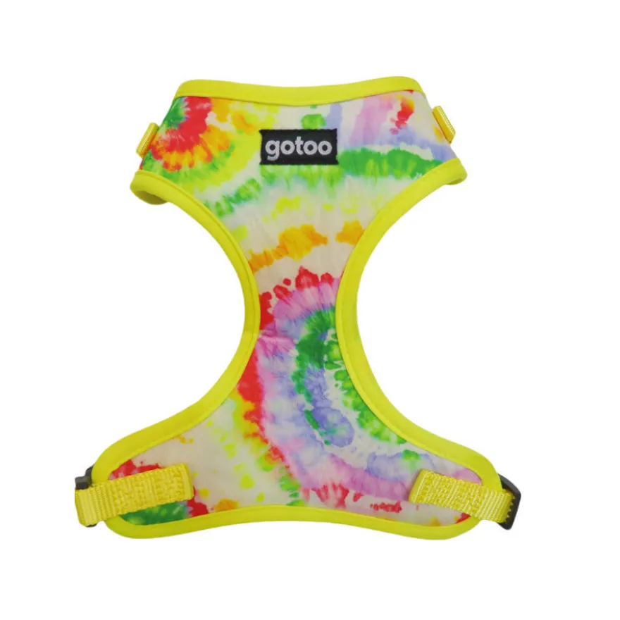 Gotoo Arnes ajustable estampado tie die amarillo para perro