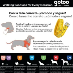 Gotoo Arnés ajustable de malla turquesa/negro para perros