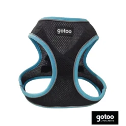 Gotoo Arnés ajustable de malla turquesa/negro para perros