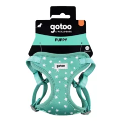 Gotoo Arnés ajustable estampado estrellas verde para cachorros
