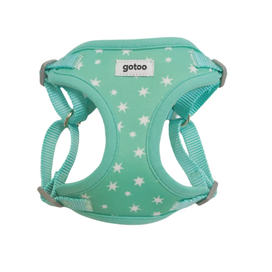 Gotoo Arnés ajustable estampado estrellas verde para cachorros