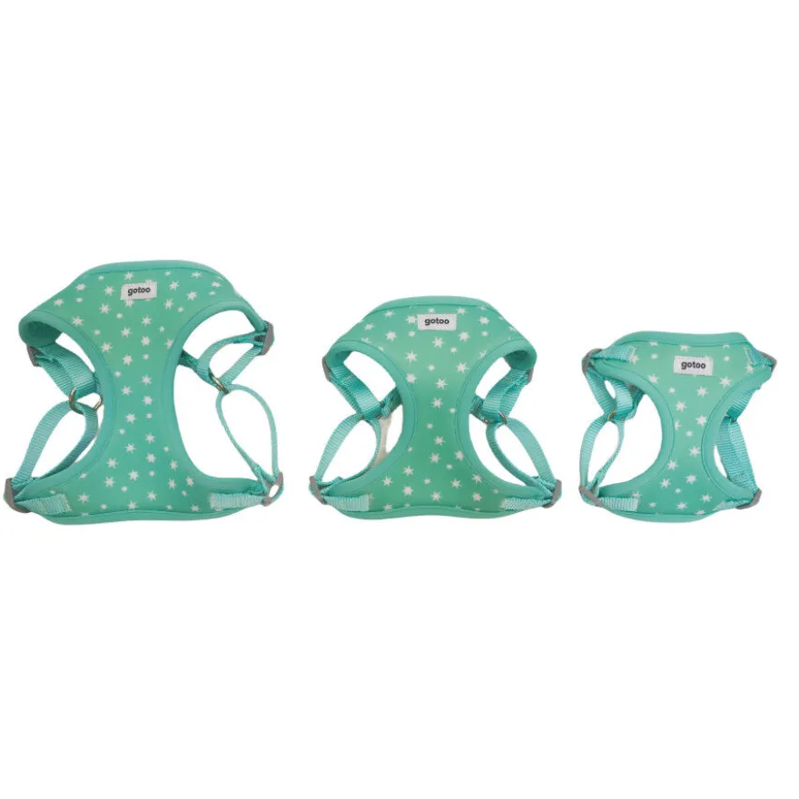 Gotoo Arnés ajustable estampado estrellas verde para cachorros