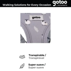 Gotoo Arnés ajustable estampado ovejitas gris para cachorros