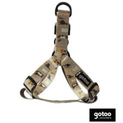 Gotoo Arnés ajustable estampado marrón para perros