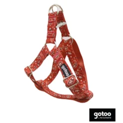 Gotoo Arnés estampado cachemira rojo para perros