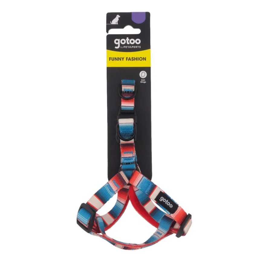 Gotoo Arnés estampado de rayas multicolor para perros