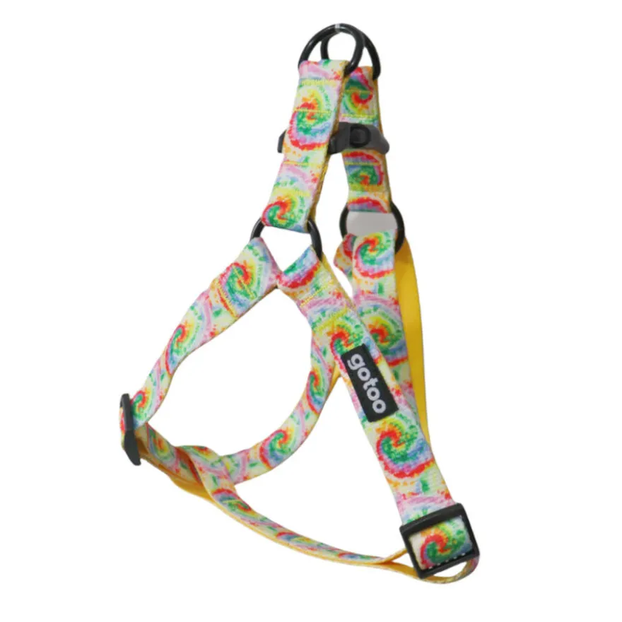 Gotoo Arnés estampado tie die amarillo para perro