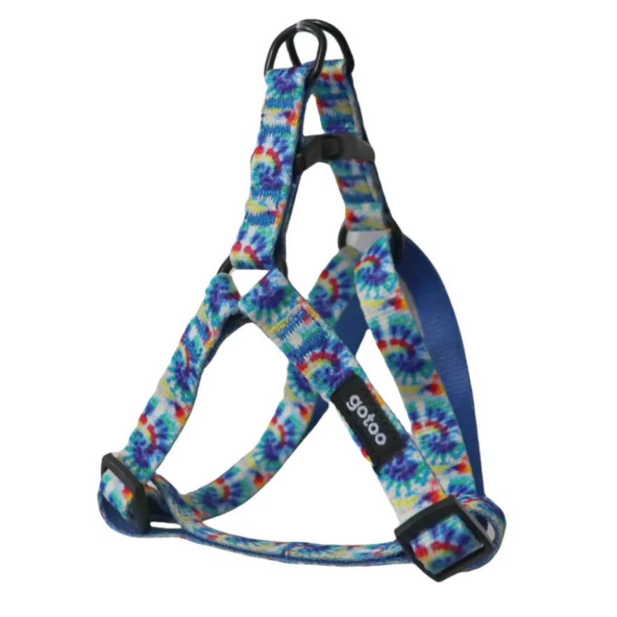 Gotoo Arnés estampado tie die azul para perro
